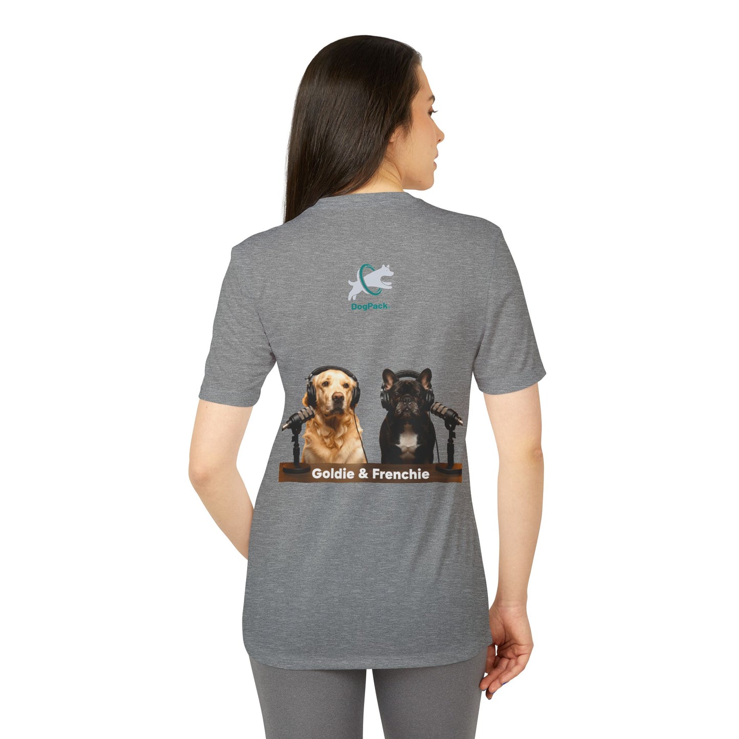 DogPack® presents Goldie & Frenchie™ Repeating Photo Print T-Shirt — adidas Performance Tee