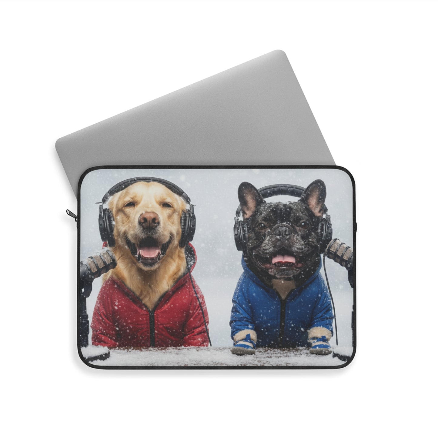 Goldie & Frenchie in Winter Coats - Laptop Sleeve (12", 13", 15")
