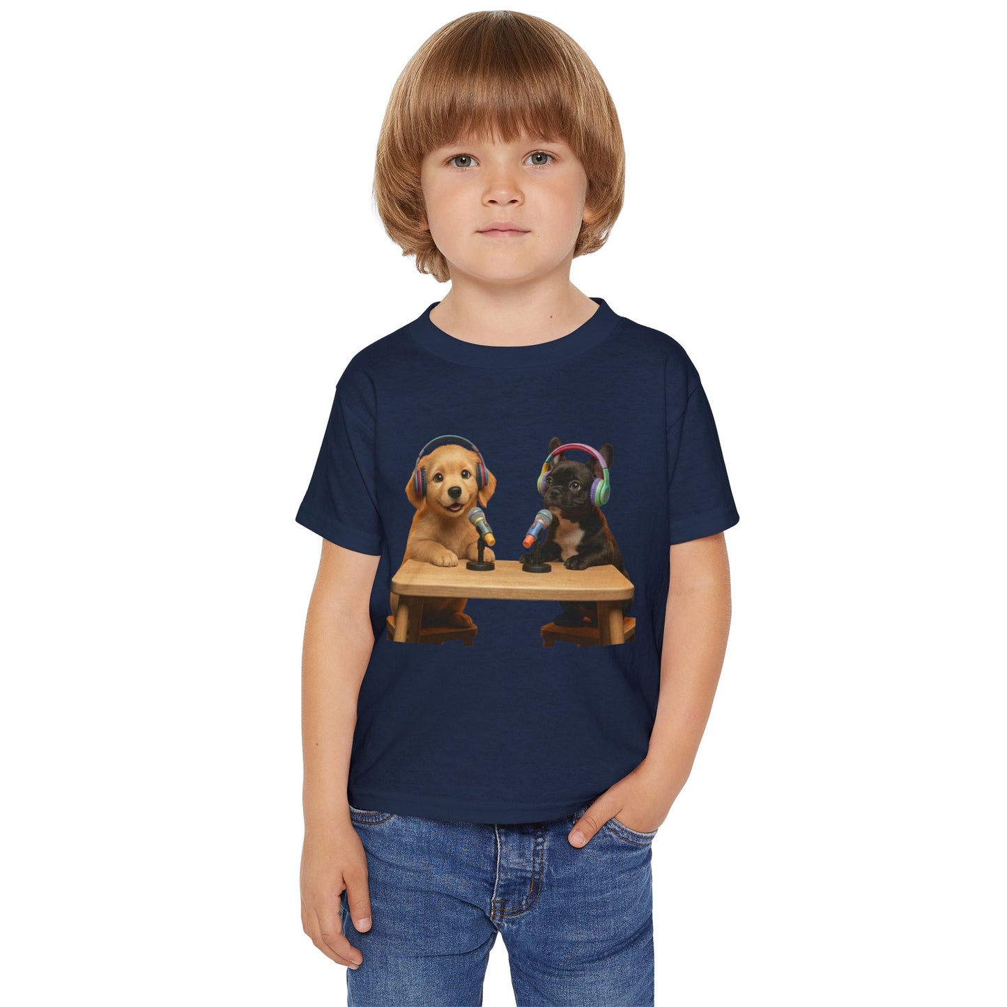 Goldie & Frenchie 'Animated Puppies' Toddler T‑Shirt Front & Back