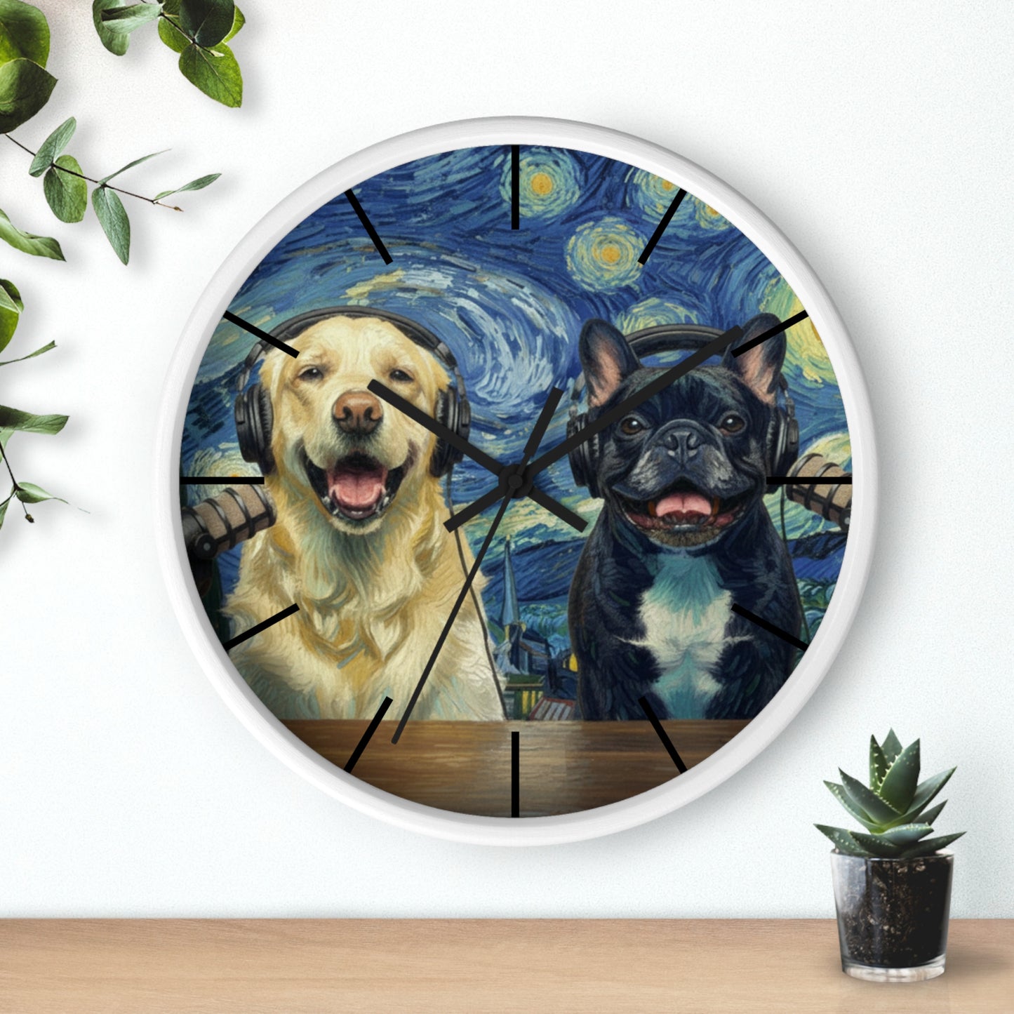 Goldie & Frenchie 'Starry Night' Wall Clock - Van Gogh Inspired