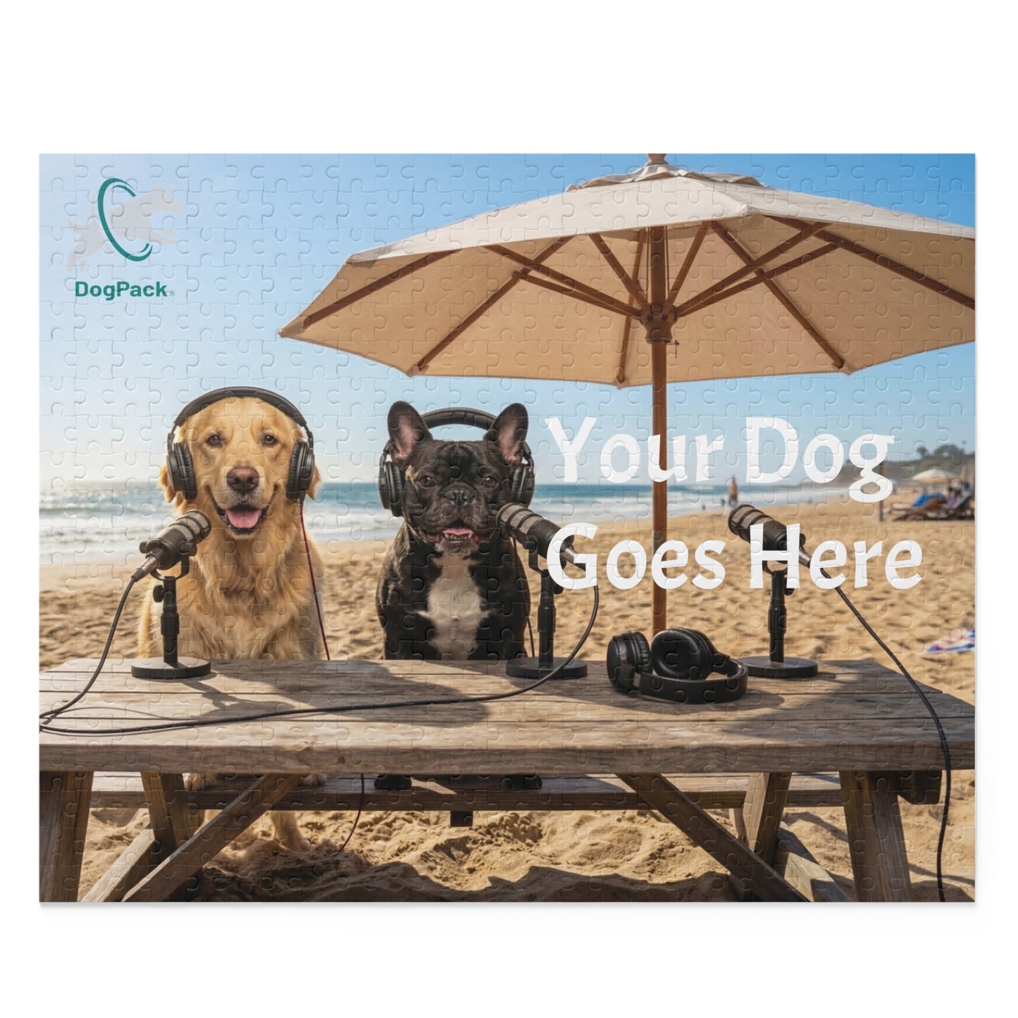 Goldie & Frenchie Custom Puzzle - Send in your pic, on the beach! - 120/252/500-Piece Jigsaw