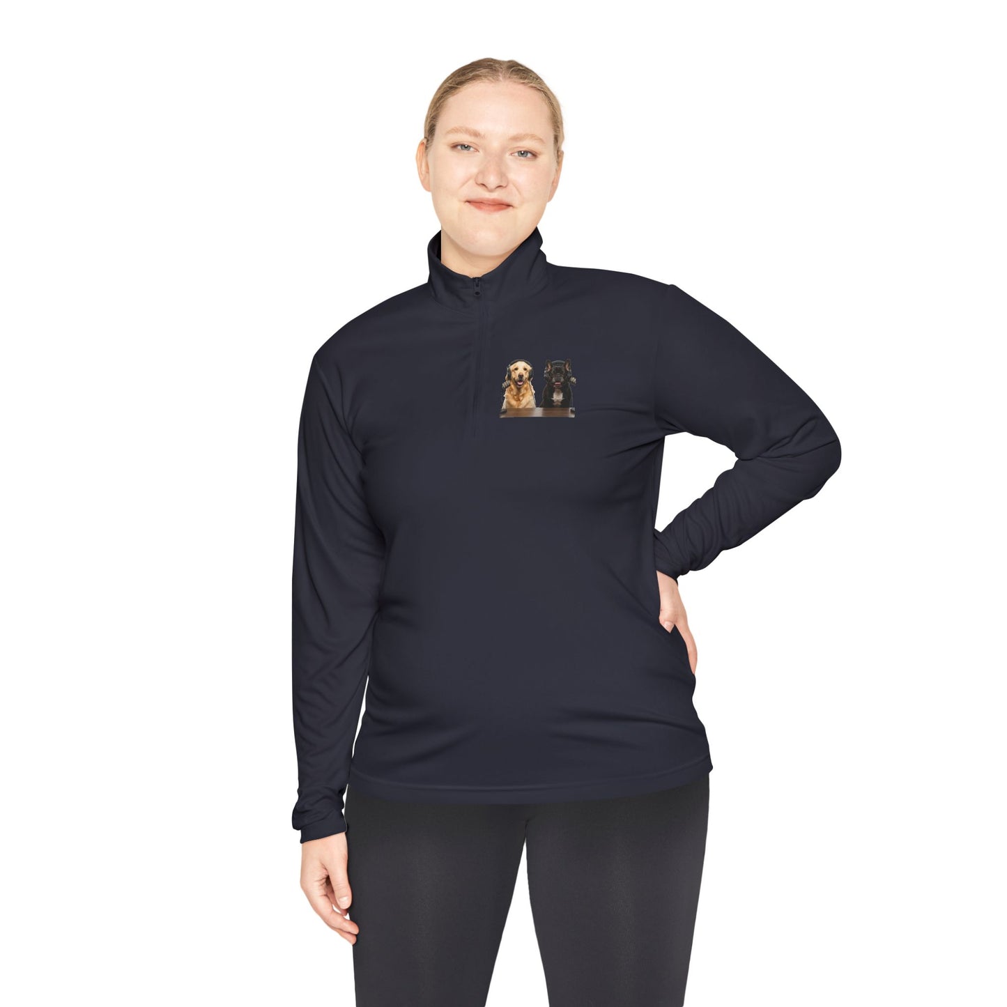 'Goldie & Frenchie' Quarter-Zip Pullover