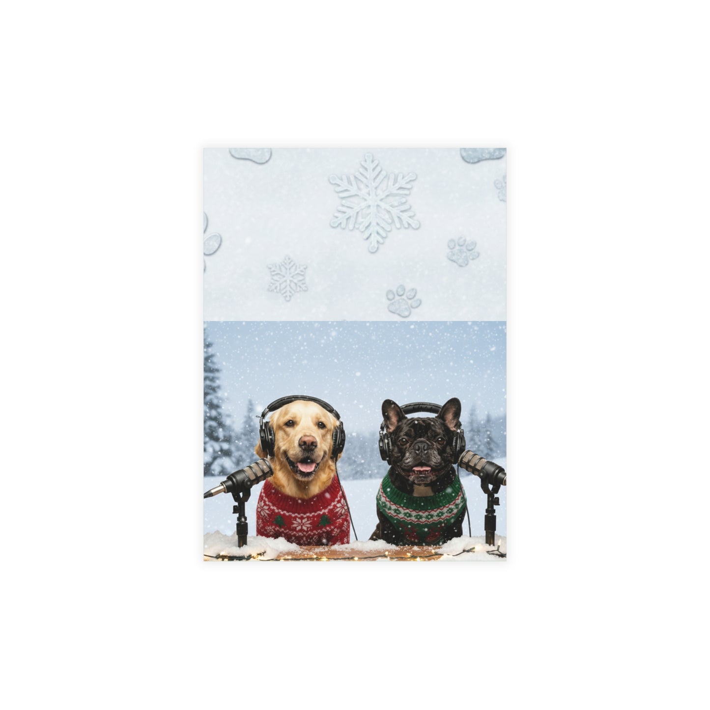 Goldie & Frenchie Winter Postcard Bundles (envelopes included)