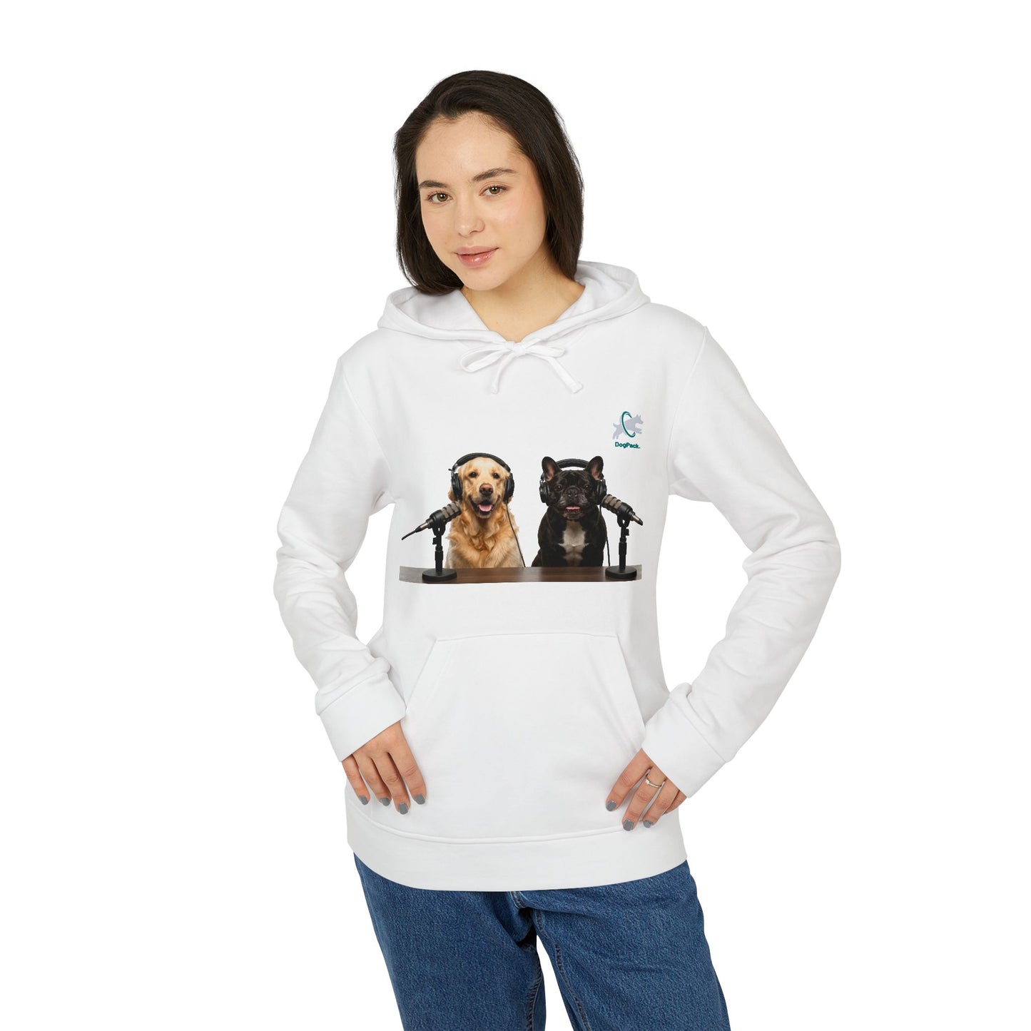 Goldie & Frenchie™ with DogPack® Logo Hoodie | Customized adidas sweatshirt