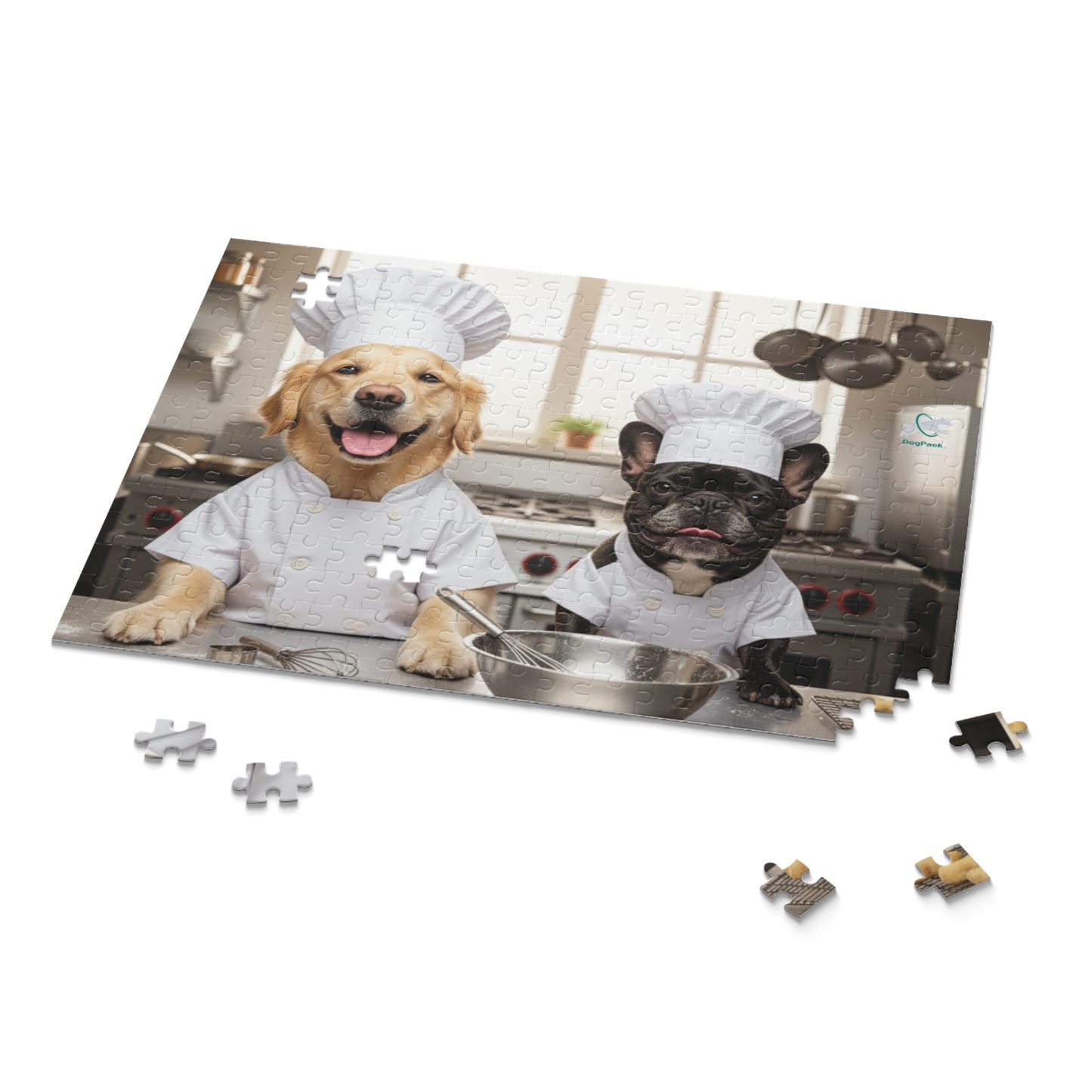Goldie & Frenchie 'Helping in the Kitchen' Puzzle - 120/252/500 - Piece Jigsaw Puzzle