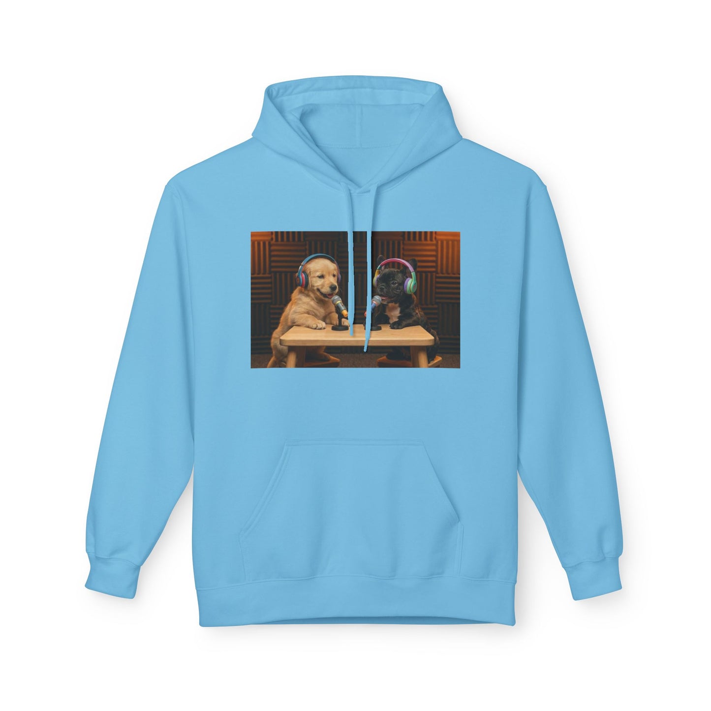 Puppies Goldie & Frenchie Front and Back Print - Soft Style Podcast Hoodie