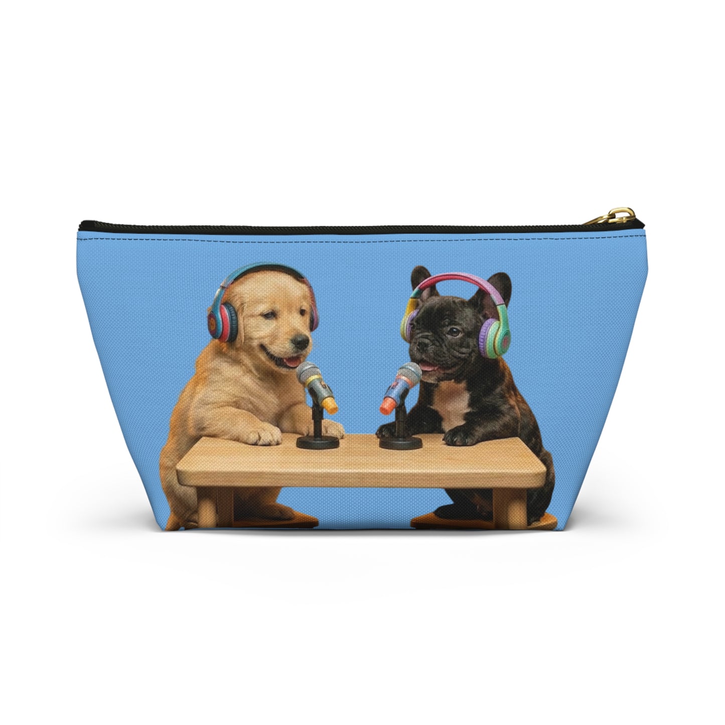 Goldie & Frenchie Playful Puppies and Serious Adults Accessory Pouch
