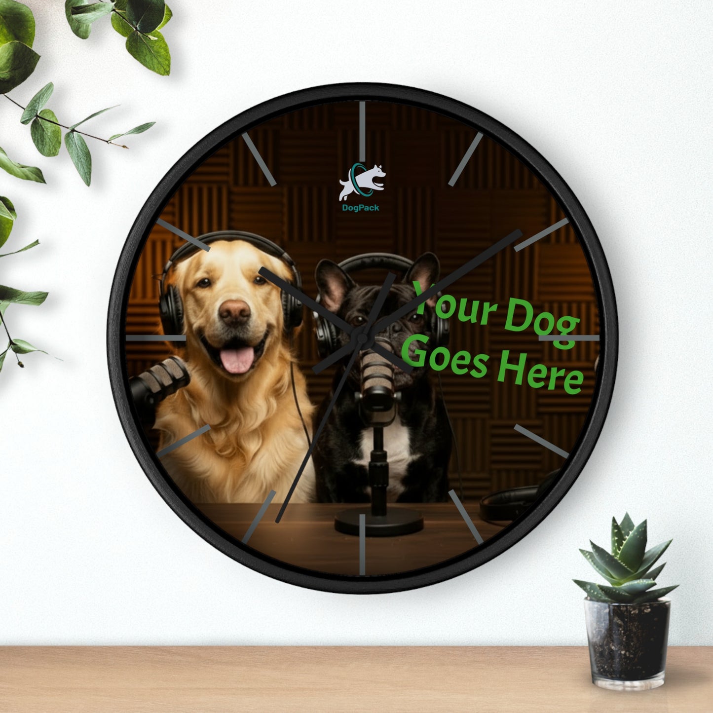 Goldie & Frenchie Custom Studio Wall Clock with your dog