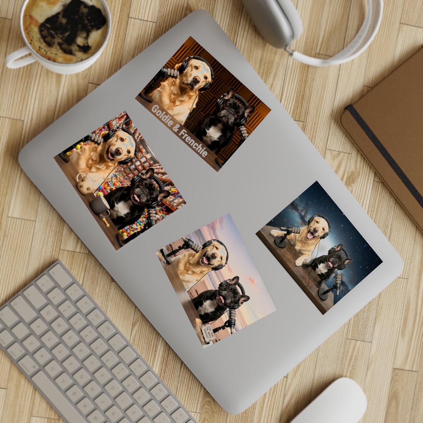 Goldie & Frenchie Sticker Sheet 40 Pack — 10 sheets of 4 stickers per sheet - Best Selling Designs