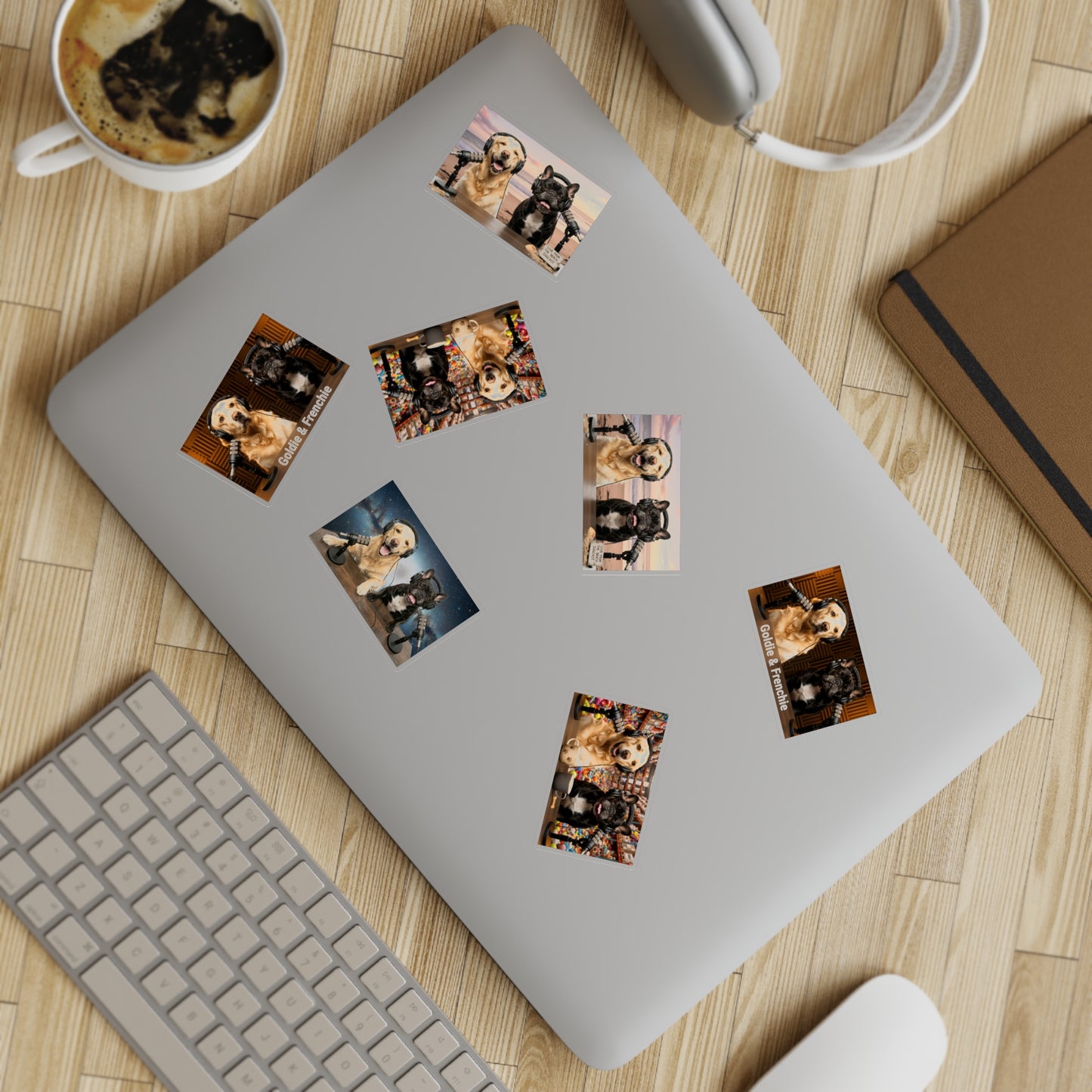 Goldie & Frenchie Sticker Sheet 40 Pack — 10 sheets of 4 stickers per sheet - Best Selling Designs