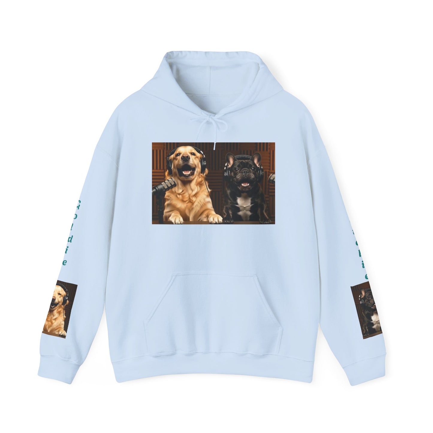 Goldie & Frenchie Hoodie — "Love G&F" Back and Front