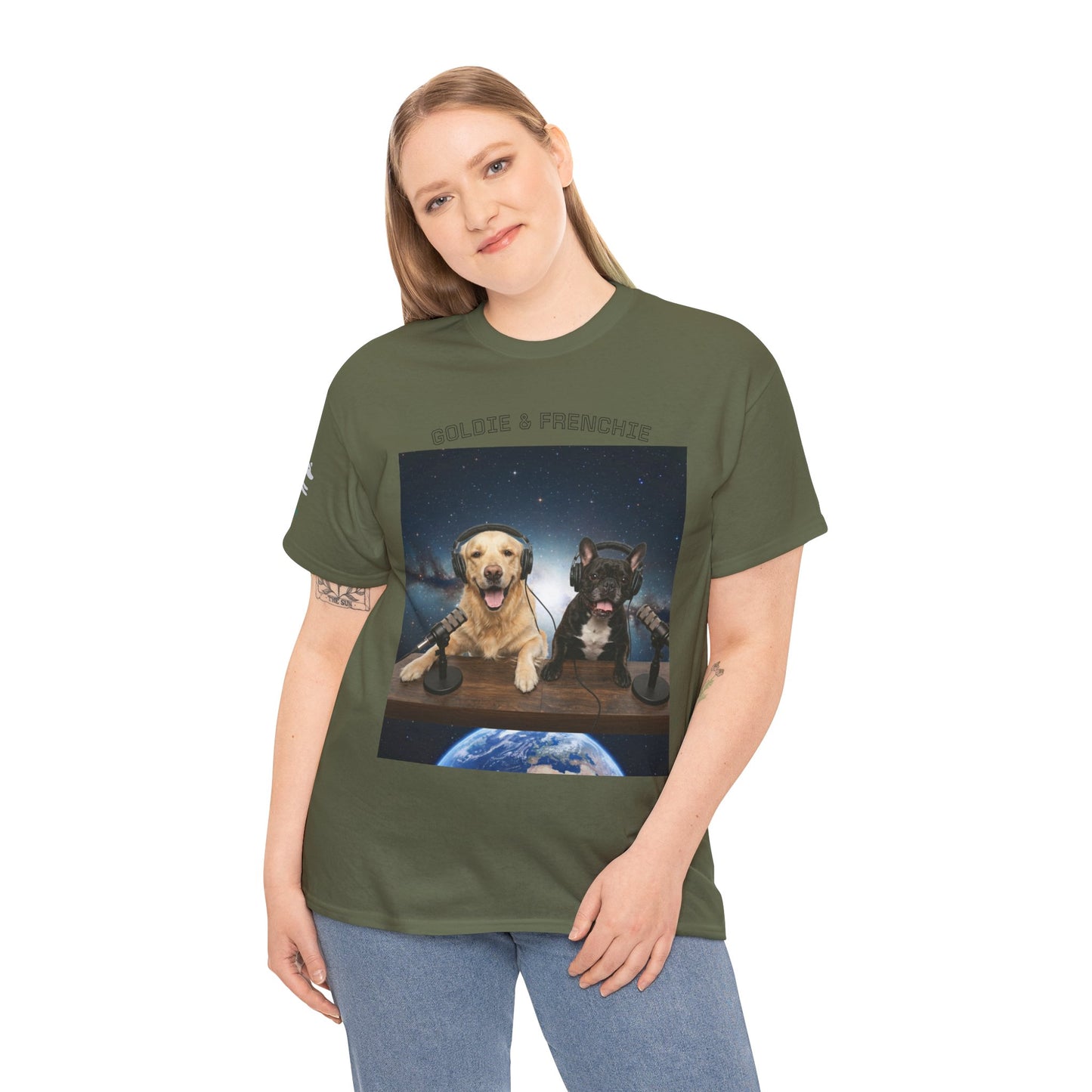 Goldie & Frenchie Broadcasting from Space T-Shirt
