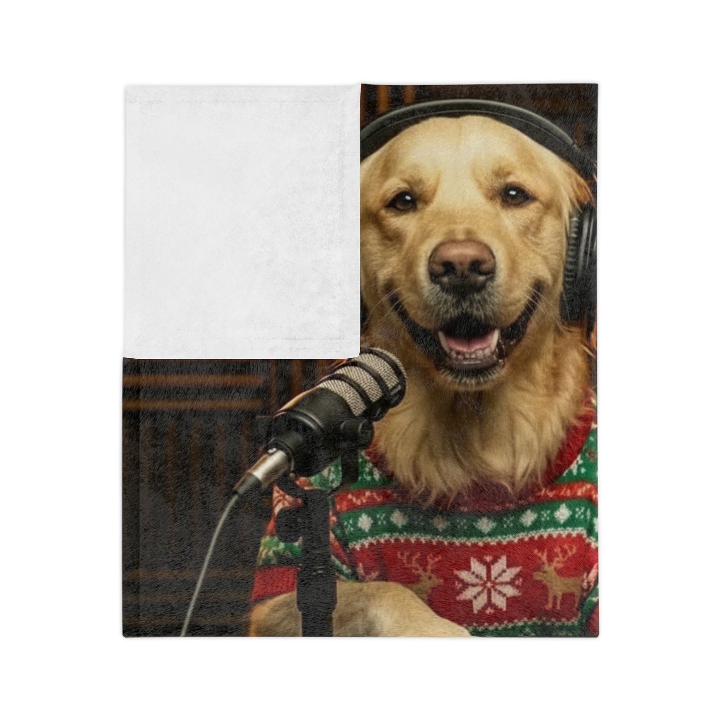 Goldie & Frenchie Velveteen Blanket – Christmas design!