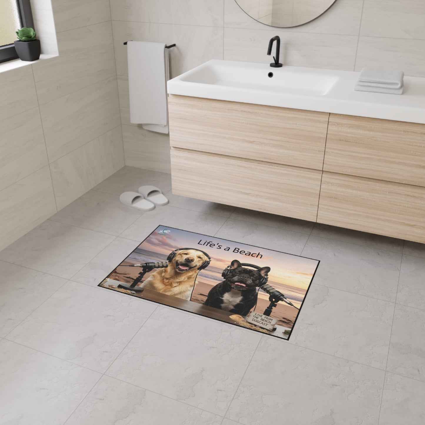 Goldie & Frenchie 'Life's a Beach' Floor Mat — Heavy-Duty Entry Rug