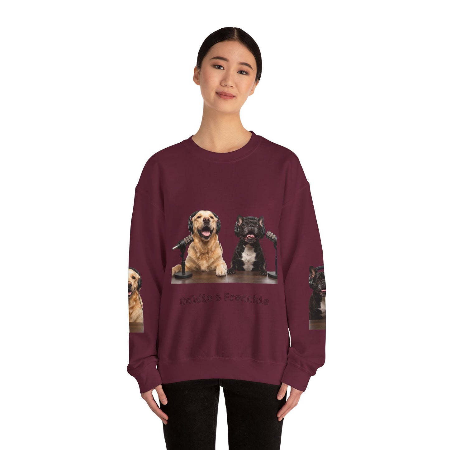 Goldie & Frenchie Smiling Crewneck with G&F sleeves