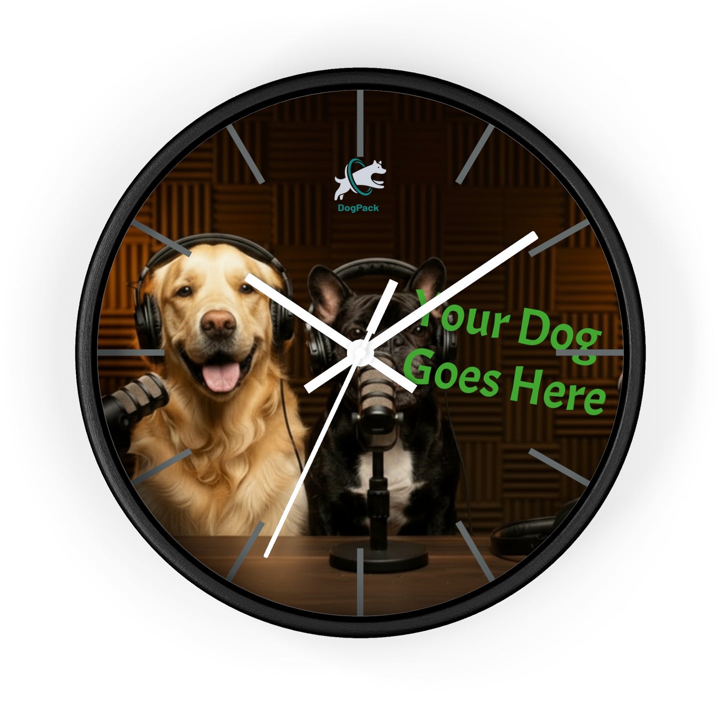 Goldie & Frenchie Custom Studio Wall Clock with your dog