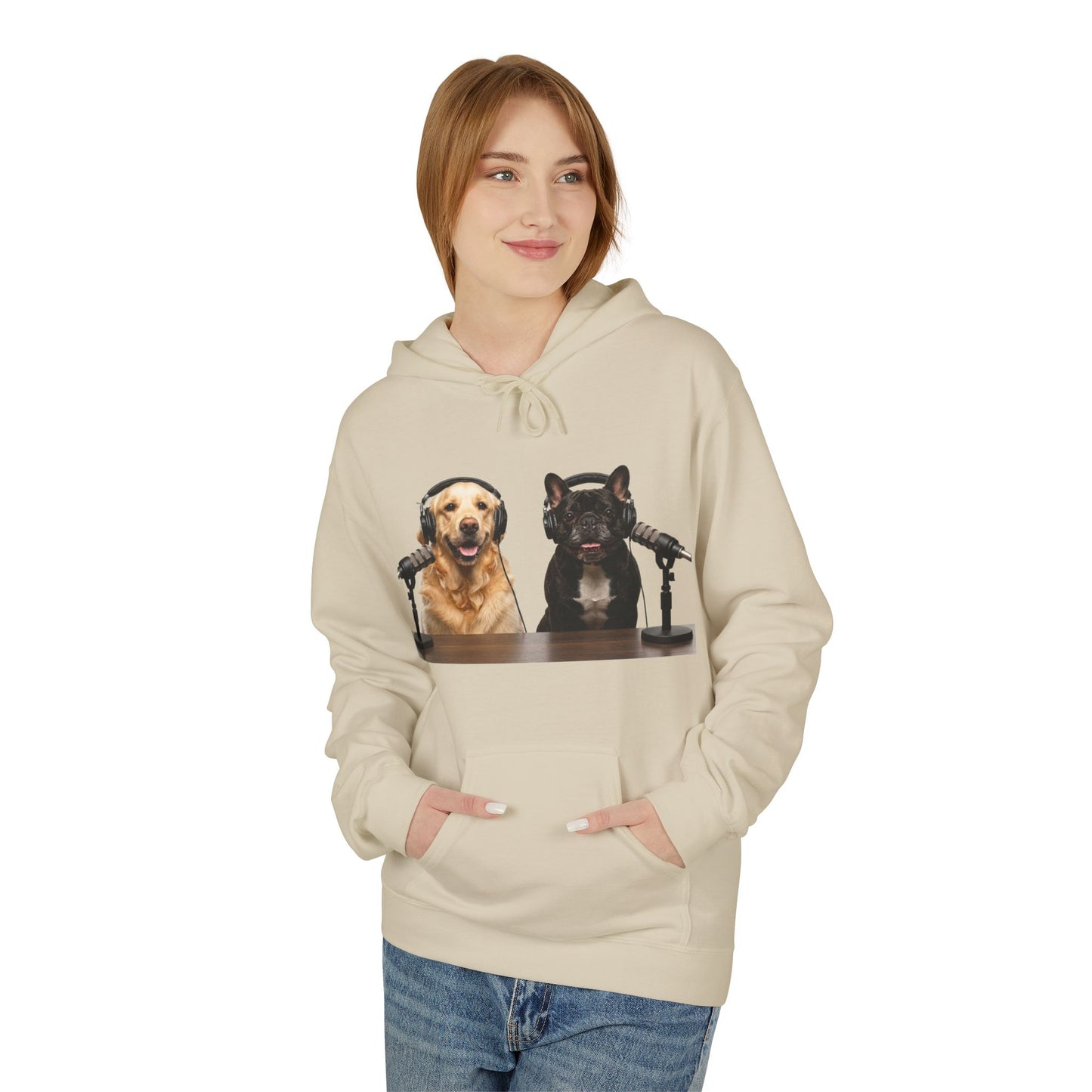 Goldie & Frenchie Repeating Pattern with Australia Flag Hoodie — Front & Back Print - Ships from Australia + New Zealand