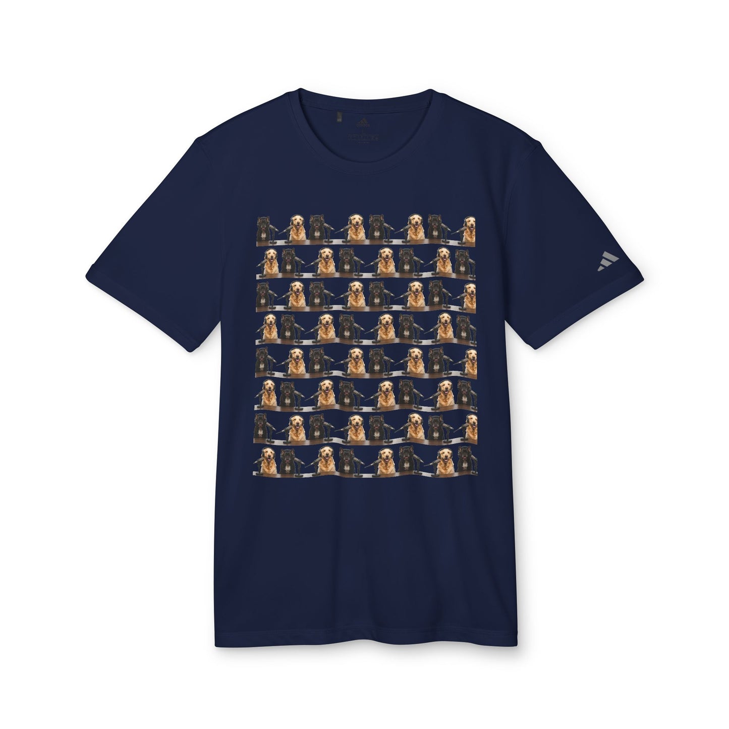 DogPack® presents Goldie & Frenchie™ Repeating Photo Print T-Shirt — adidas Performance Tee