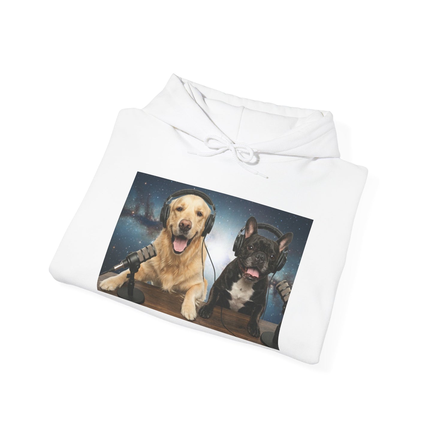 Goldie & Frenchie Cozy Hoodie Broadcasting from Space