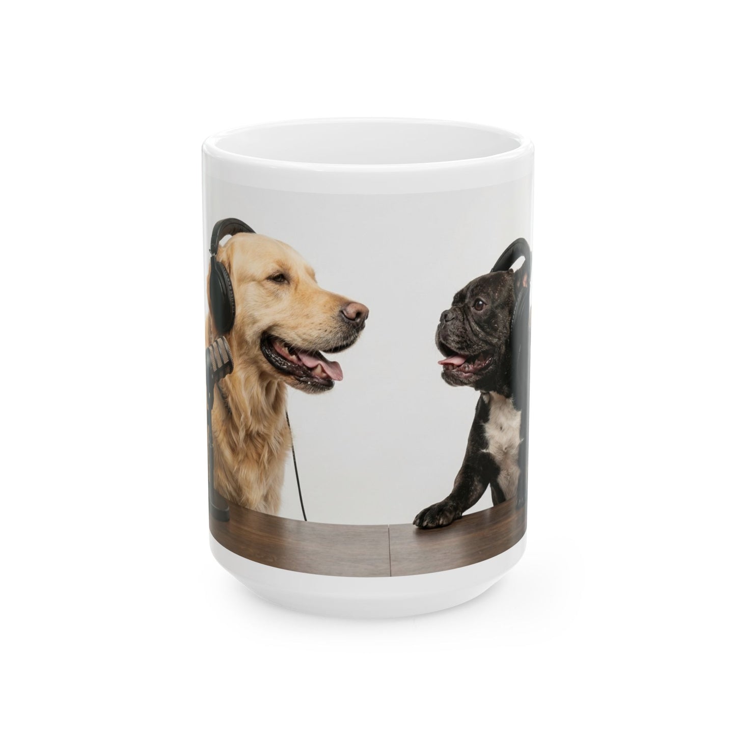 Goldie & Frenchie Chatting Ceramic Mug, (11oz, 15oz)