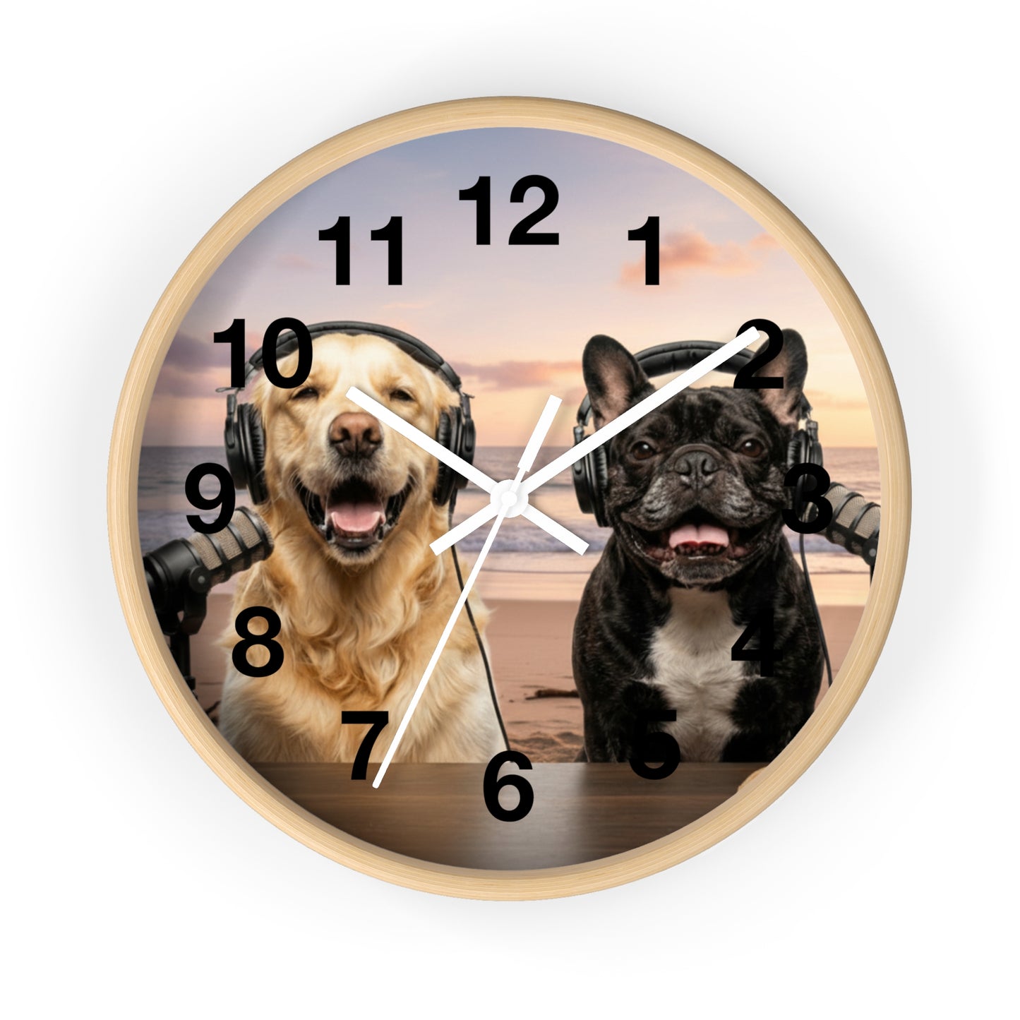 Goldie & Frenchie 'Beach Dogs' Wall Clock