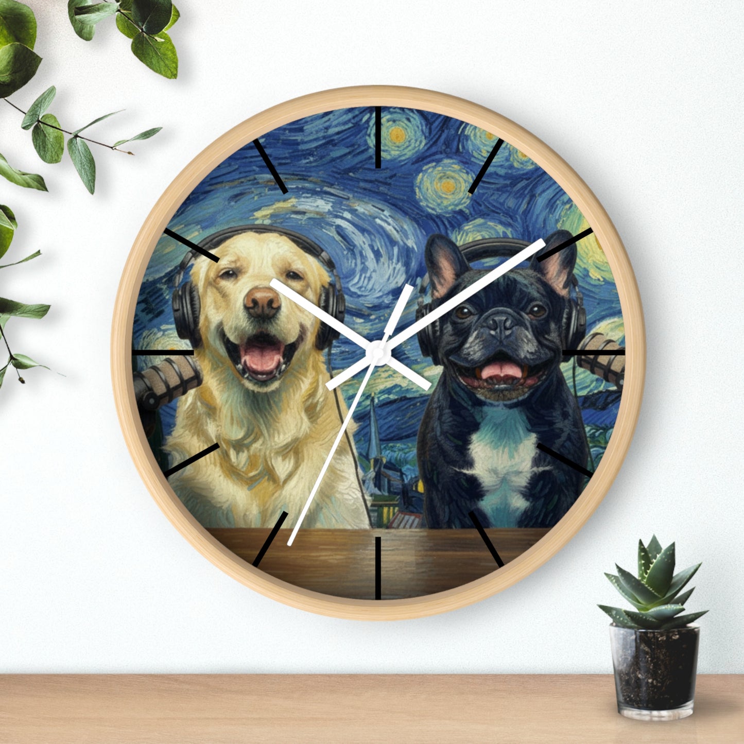 Goldie & Frenchie 'Starry Night' Wall Clock - Van Gogh Inspired