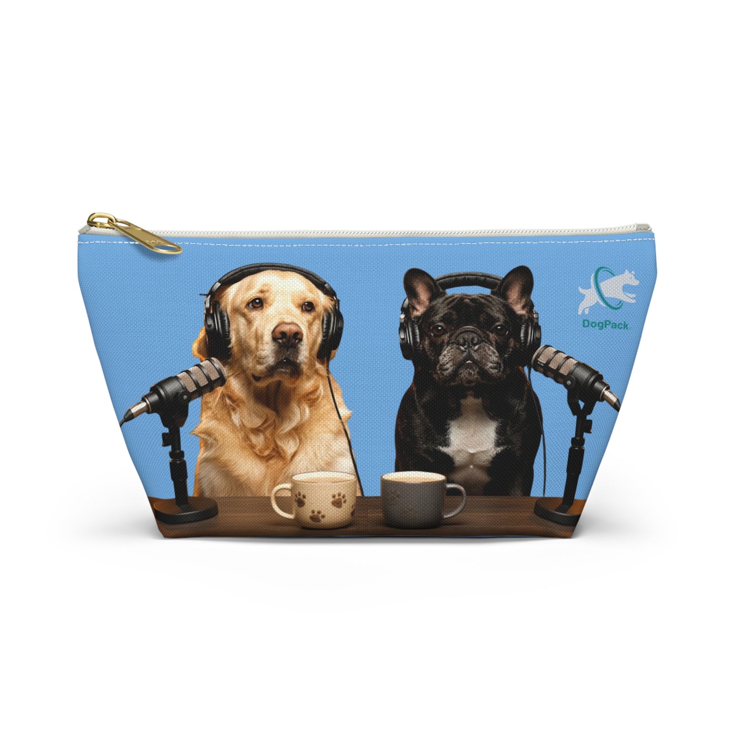 Goldie & Frenchie Playful Puppies and Serious Adults Accessory Pouch