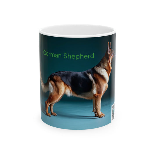 German Shepherd Ceramic Mug — Alsatian Dog Breed Coffee Cup (11oz, 15oz)