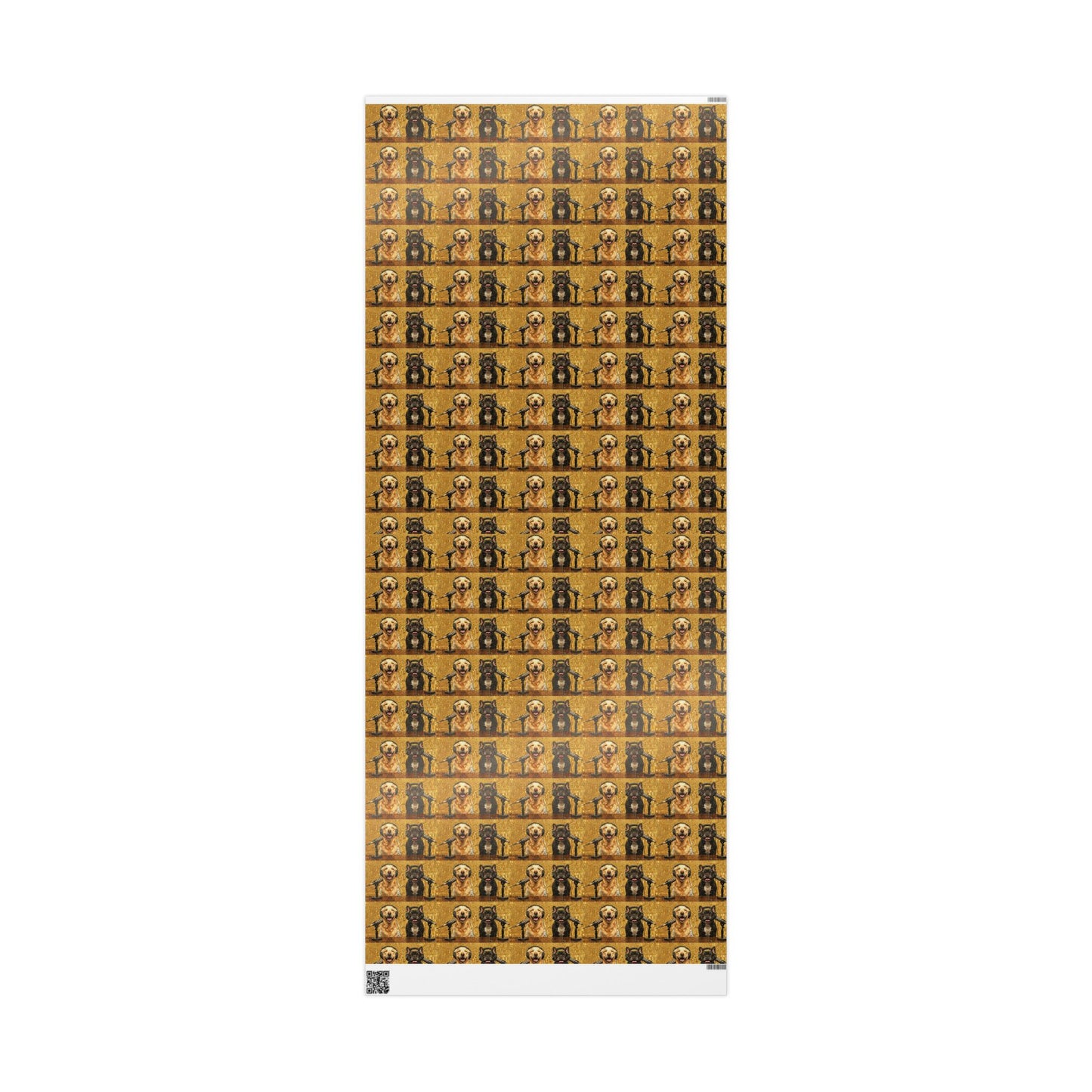 Goldie & Frenchie Klimt Inspired Wrapping Paper Roll — Colorful Gold - Dog Inspired Gift Wrap