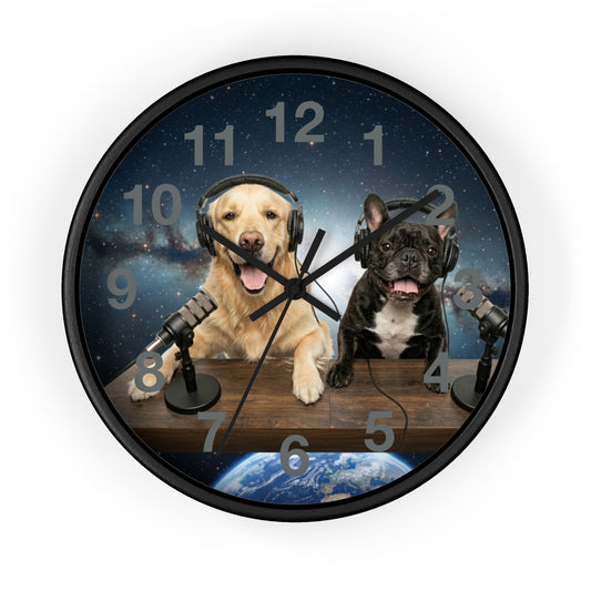 Goldie & Frenchie 'Broadcasting from Space' Wall Clock