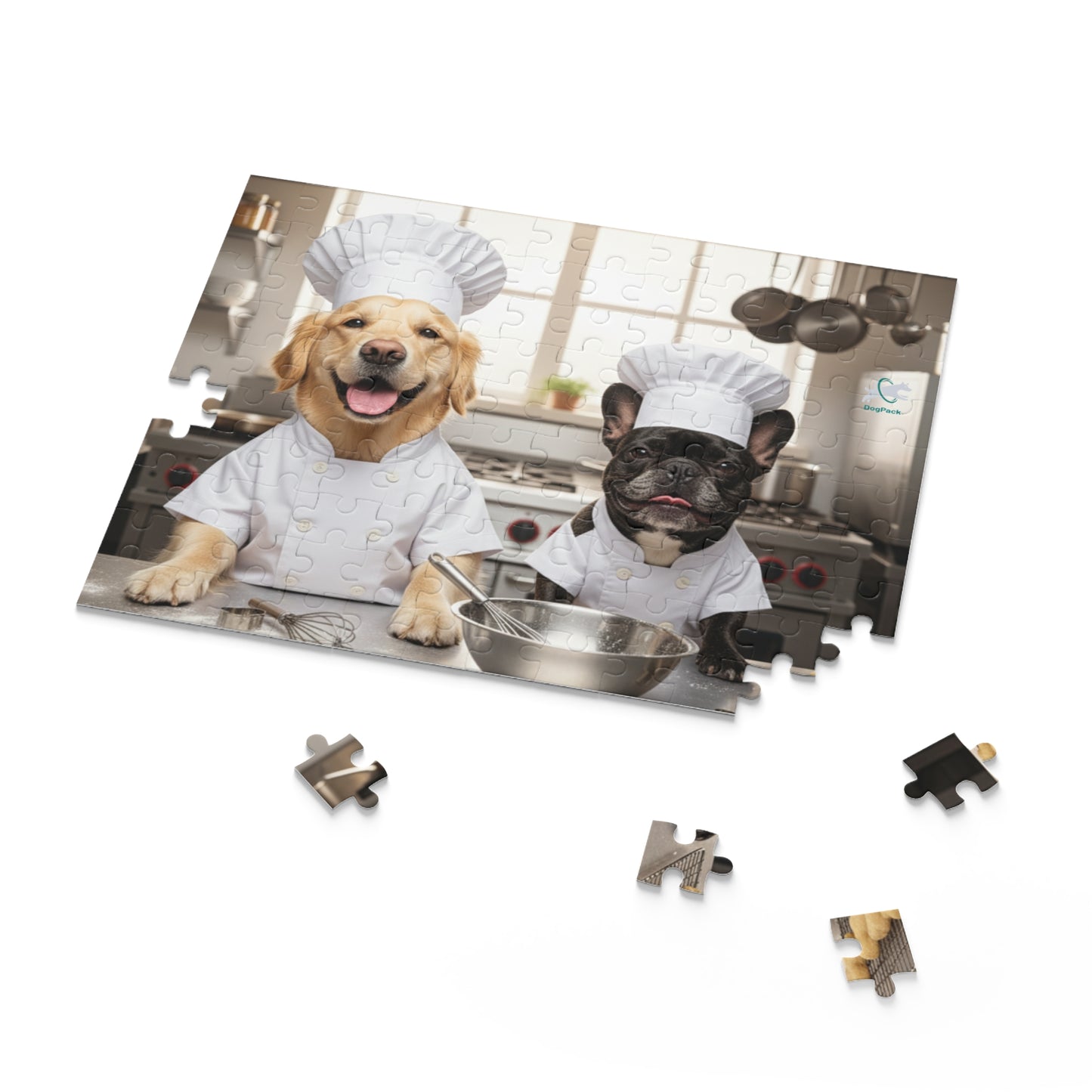 Goldie & Frenchie 'Helping in the Kitchen' Puzzle - 120/252/500 - Piece Jigsaw Puzzle