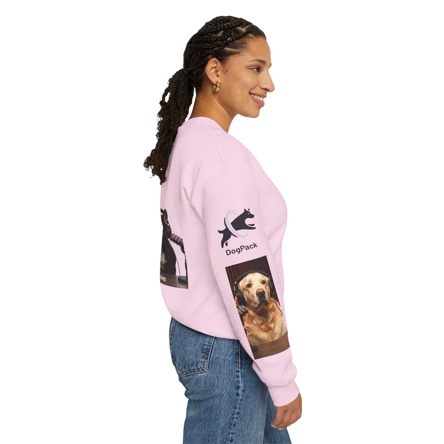 Goldie & Frenchie Have your Back Crewneck and Printed Sleeves