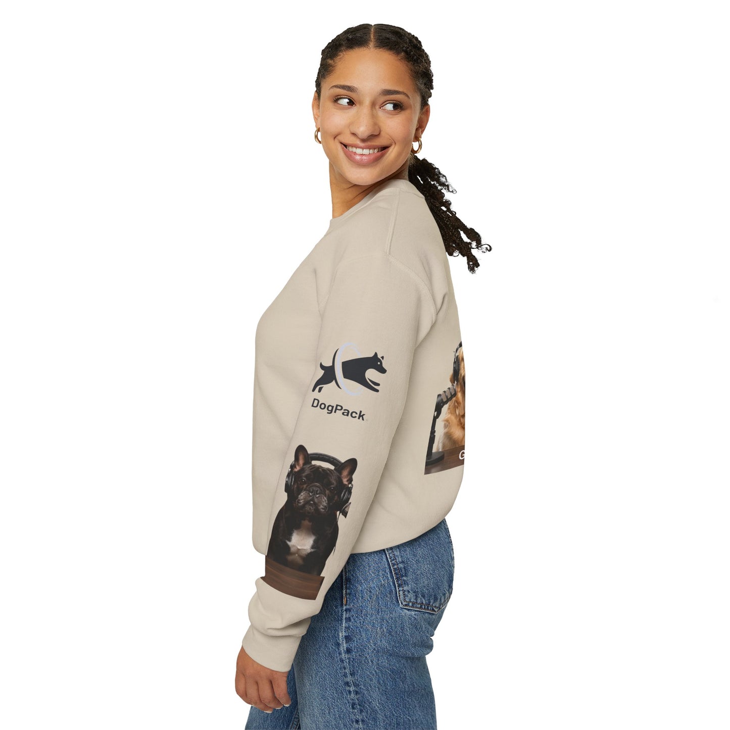 Goldie & Frenchie Have your Back Crewneck and Printed Sleeves