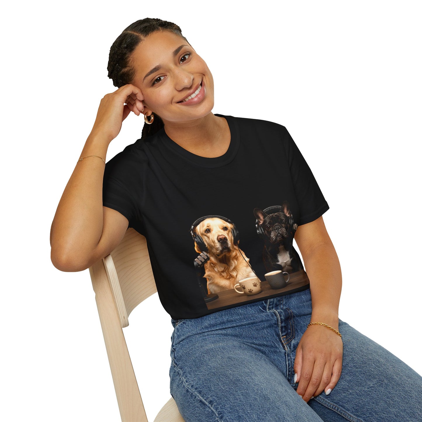 Goldie & Frenchie back & front Softstyle T-shirt