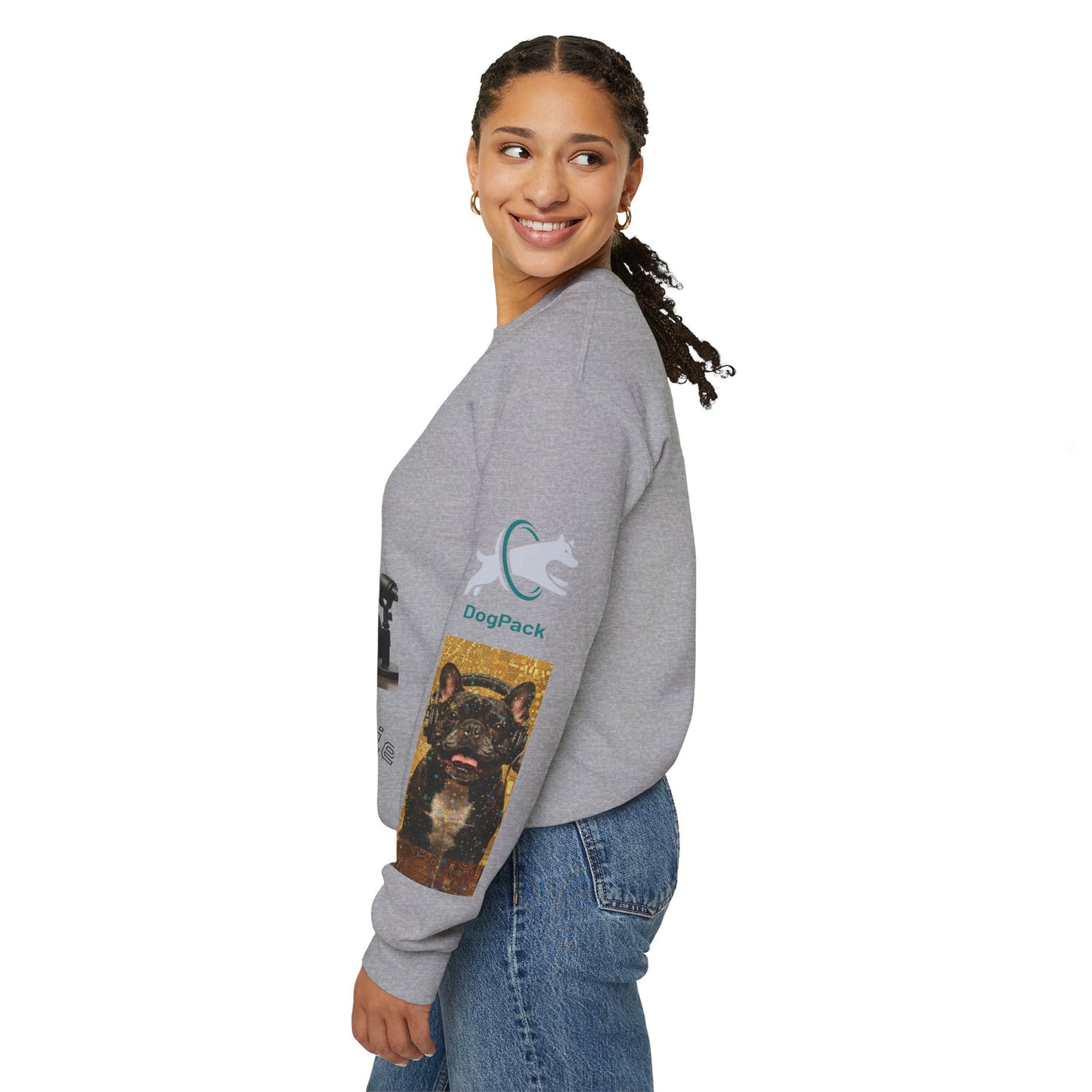 Goldie & Frenchie Chatting Crewneck with Klimt style G&F sleeves