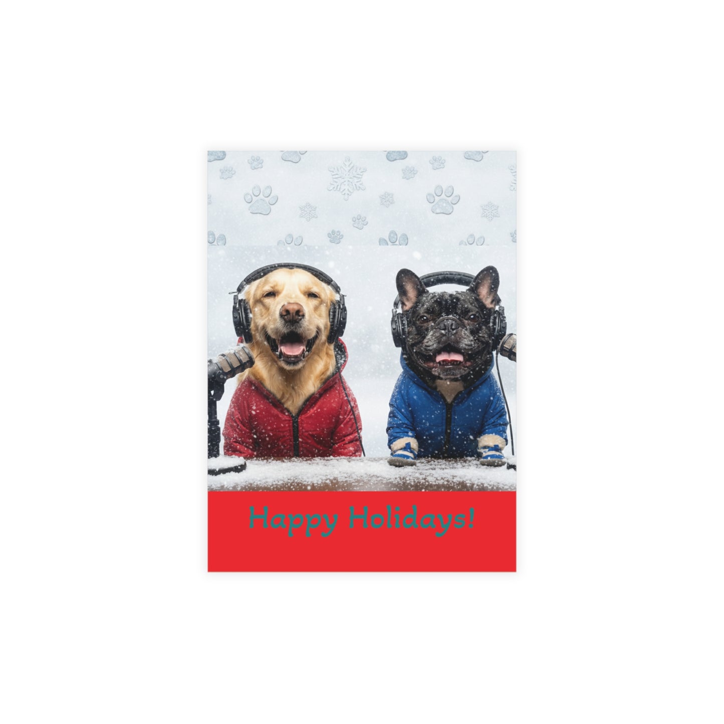 Goldie & Frenchie Winter Postcard Bundles (envelopes included)