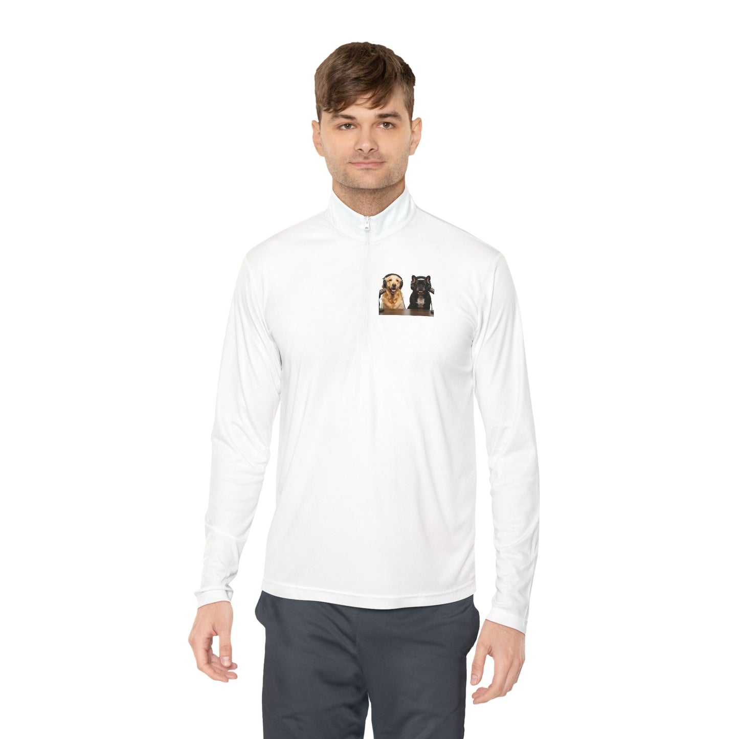 'Goldie & Frenchie' Quarter-Zip Pullover