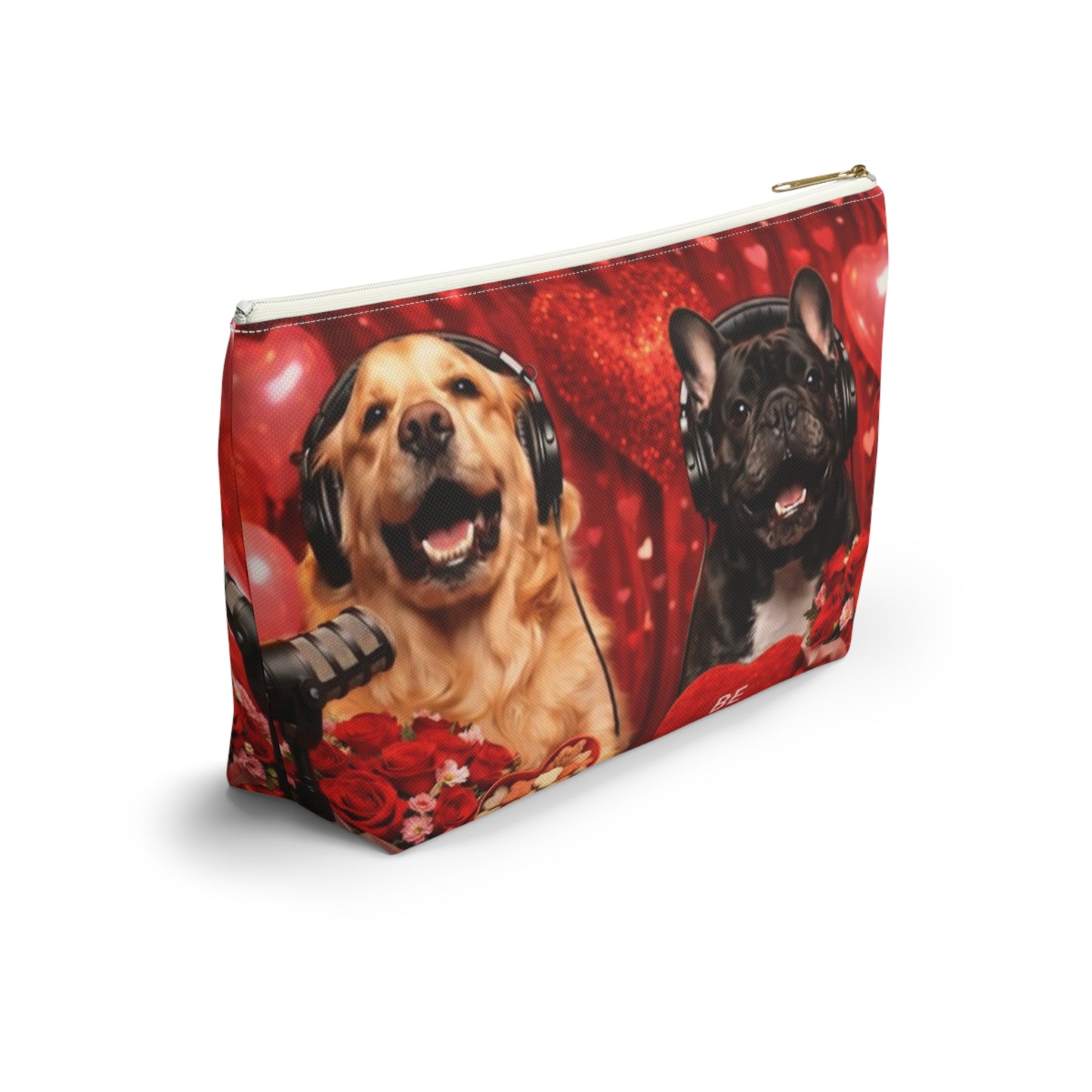 Goldie & Frenchie Valentines Day Inspired Red Accessory Pouch