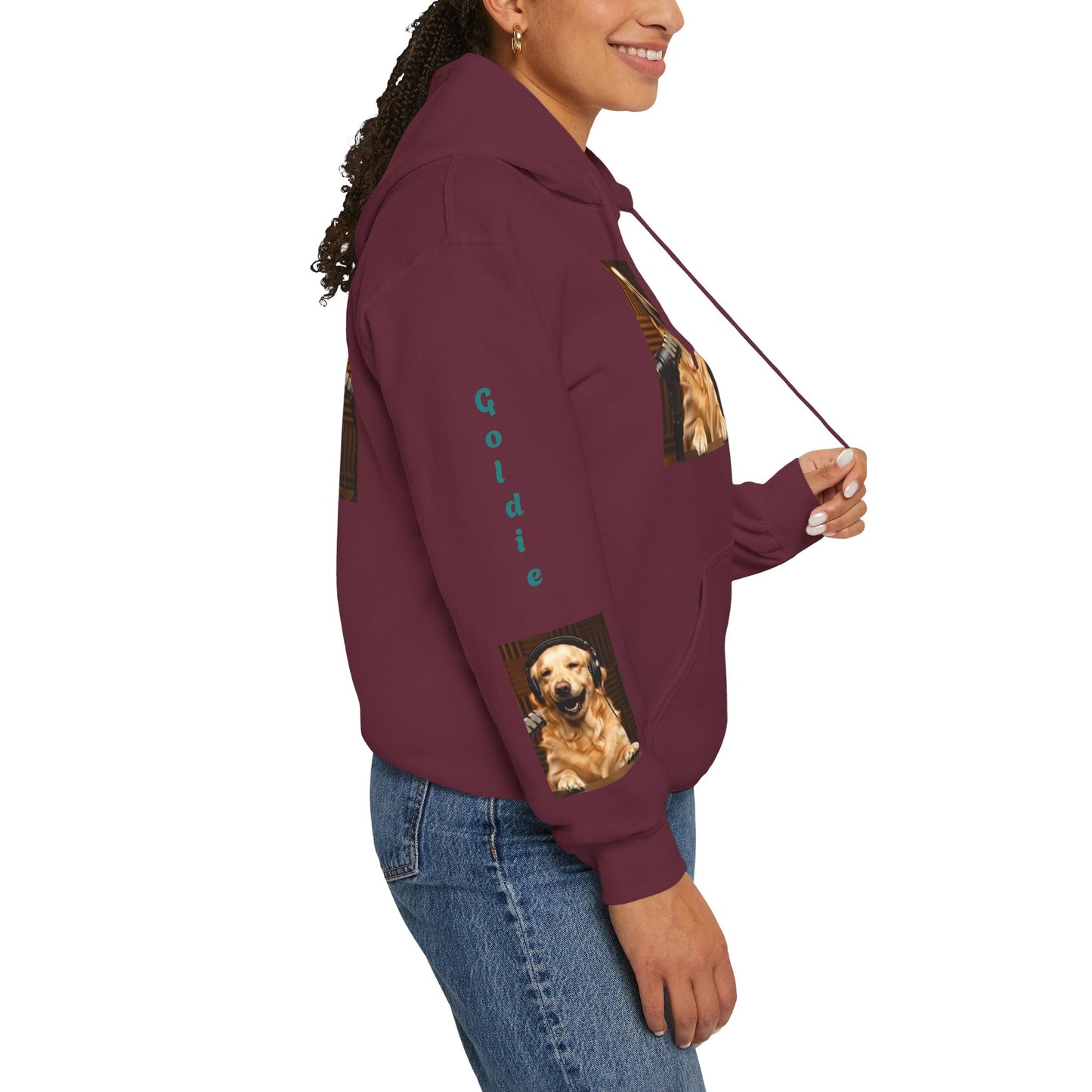 Goldie & Frenchie Hoodie — "Love G&F" Back and Front