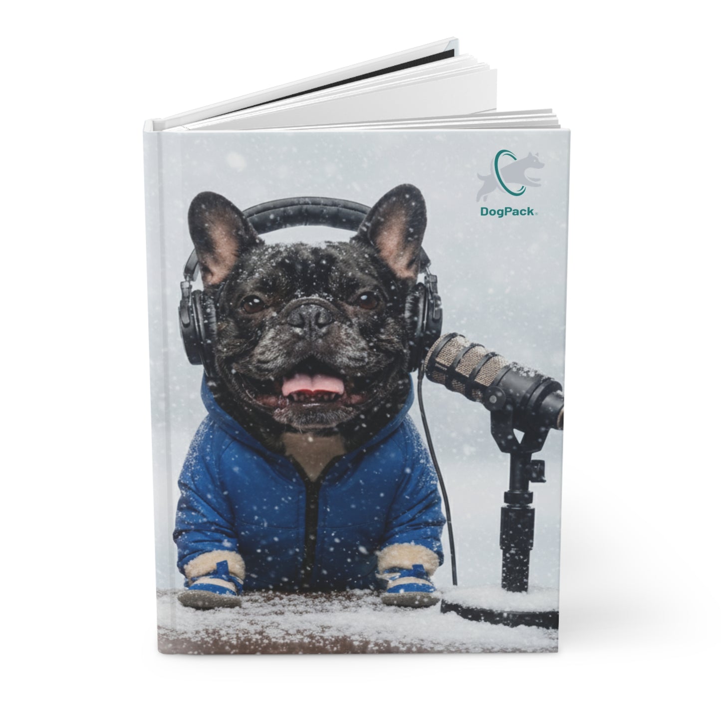 Goldie & Frenchie in a Blizzard - High Quality Hardcover Journal
