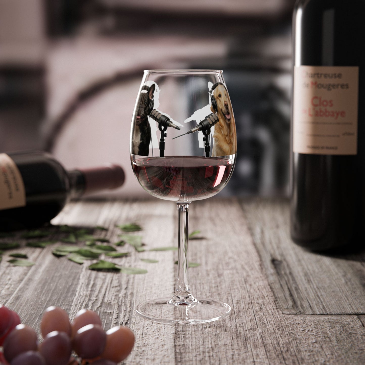 Goldie & Frenchie 'Seeing Double' 12oz (350ml) Wine Glass