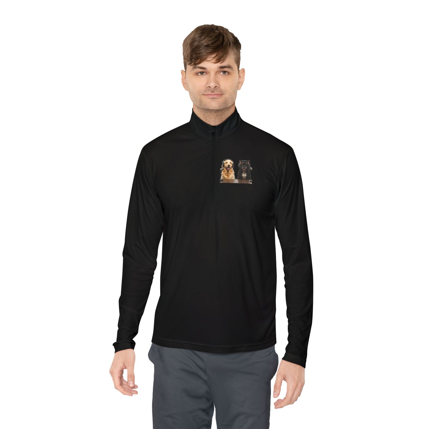 'Goldie & Frenchie' Quarter-Zip Pullover