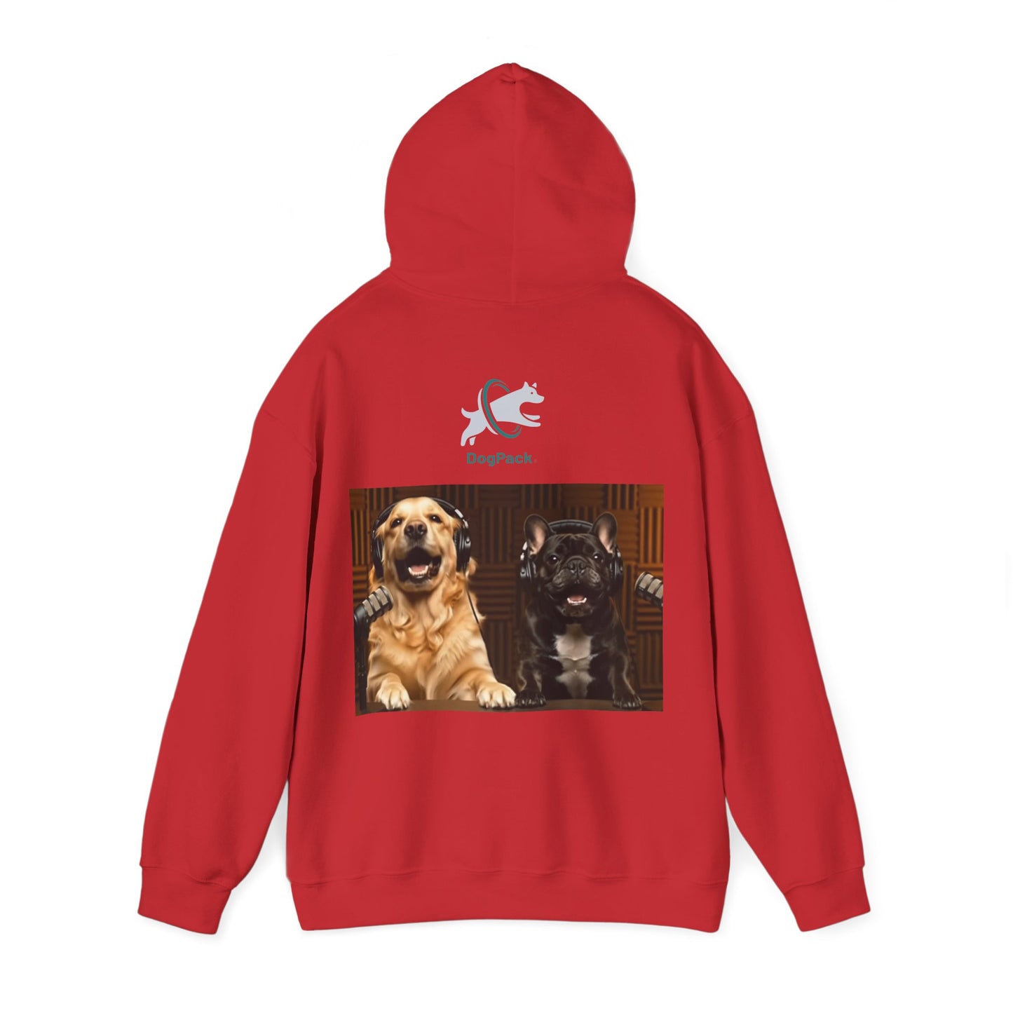 Goldie & Frenchie Dog Podcast with Coffee Mugs Hoodie — Front & Back Print - Ships from United Kingdom