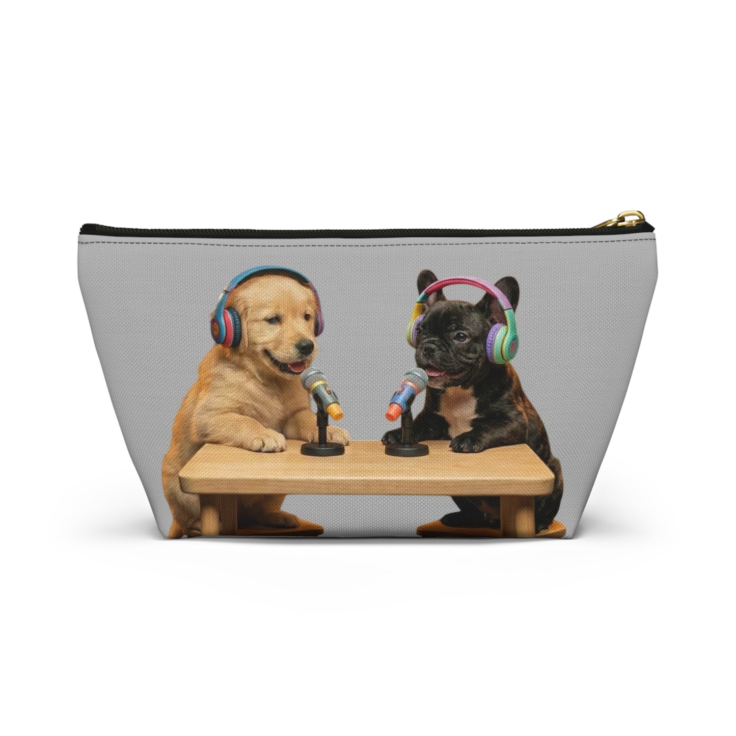 Goldie & Frenchie Playful Puppies and Serious Adults Accessory Pouch