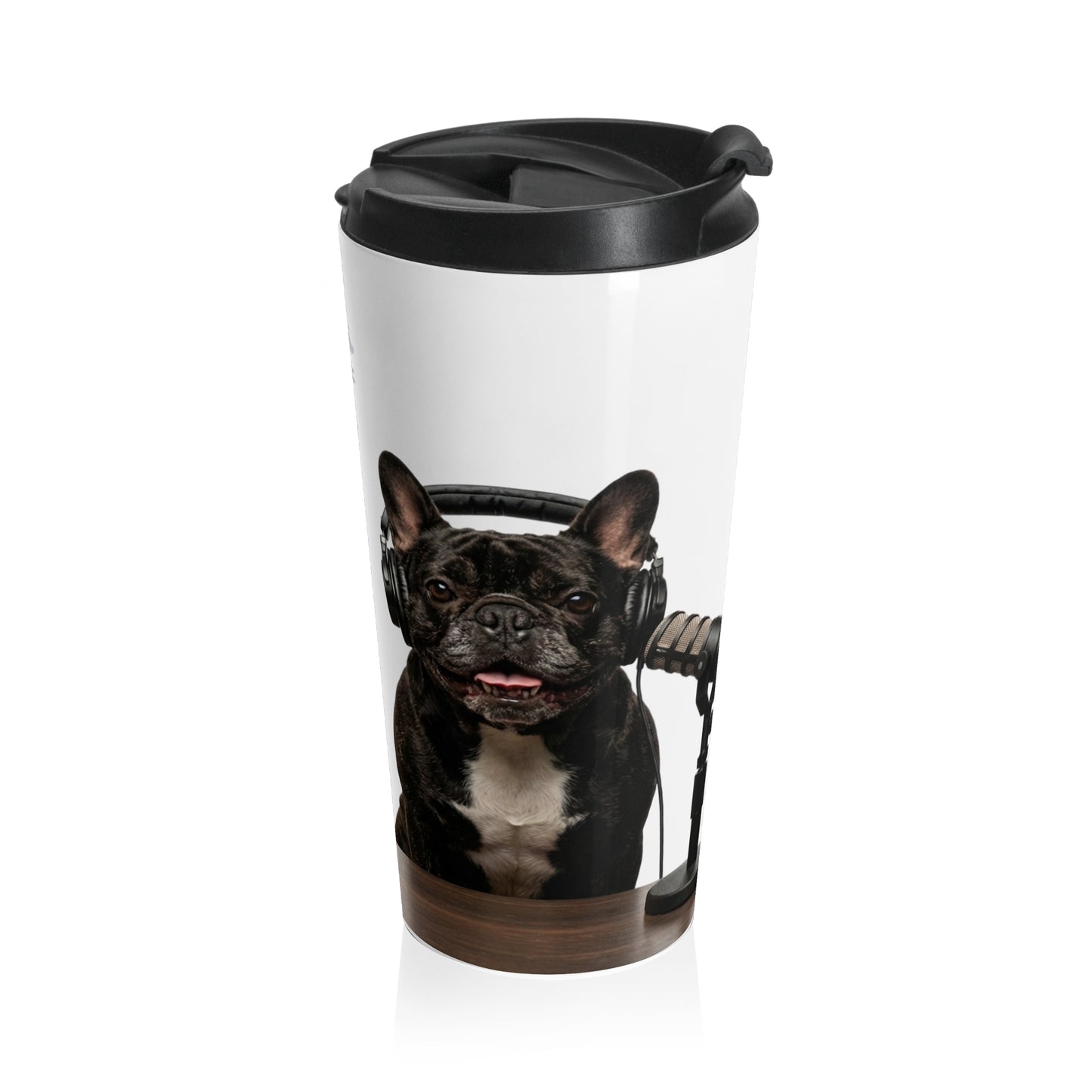Goldie & Frenchie Smiling - 15 oz. Stainless Steel Travel Mug