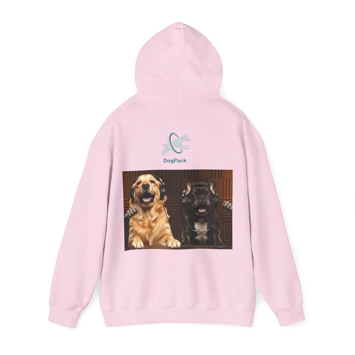 Goldie & Frenchie Dog Podcast with Coffee Mugs Hoodie — Front & Back Print - Ships from United Kingdom