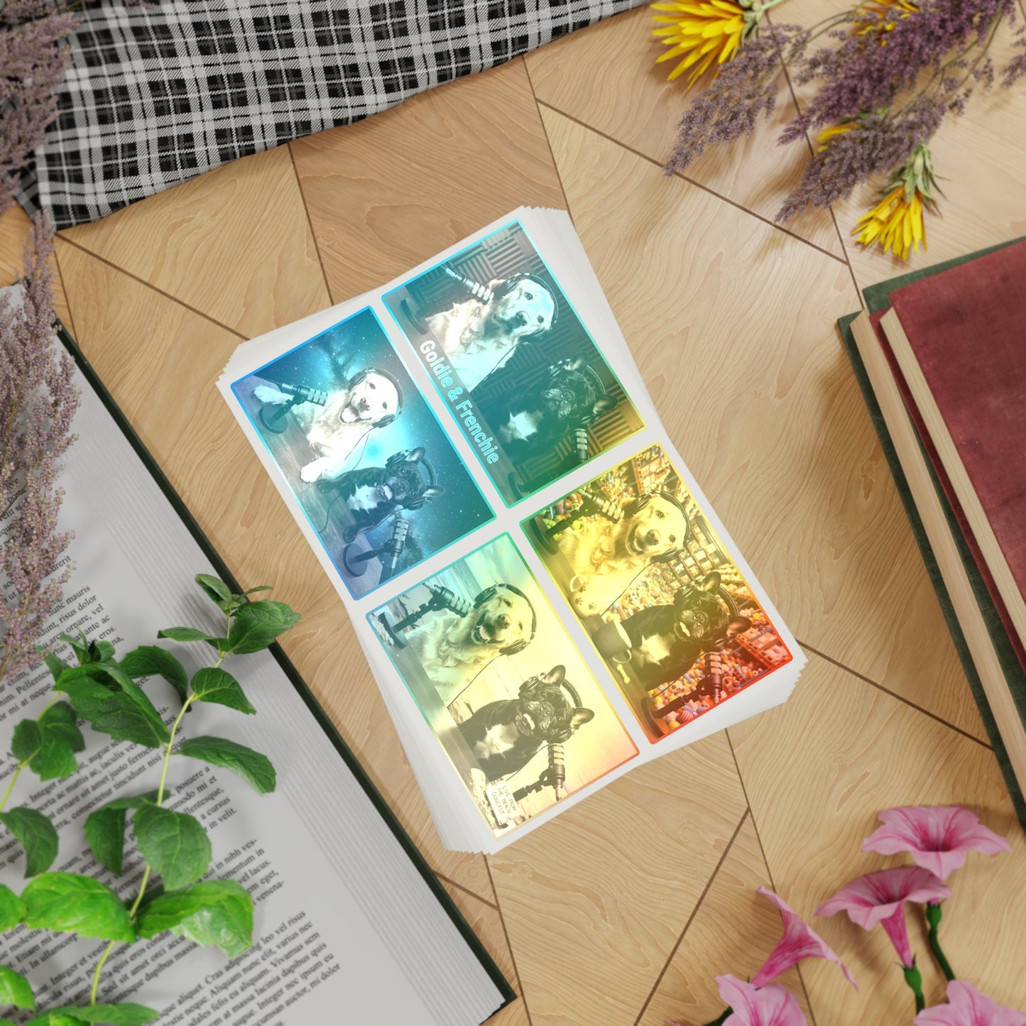 Goldie & Frenchie Sticker Sheet 40 Pack — 10 sheets of 4 stickers per sheet - Best Selling Designs