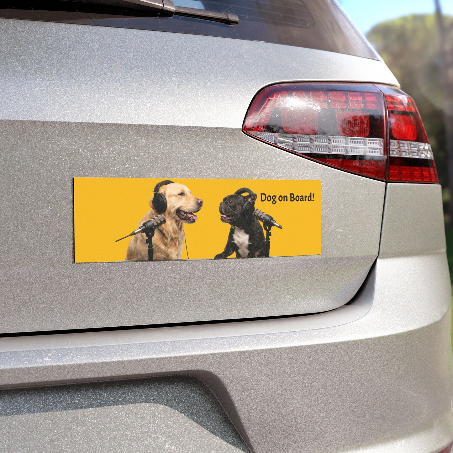 Goldie & Frenchie Car Magnet — "Dog on Board!"