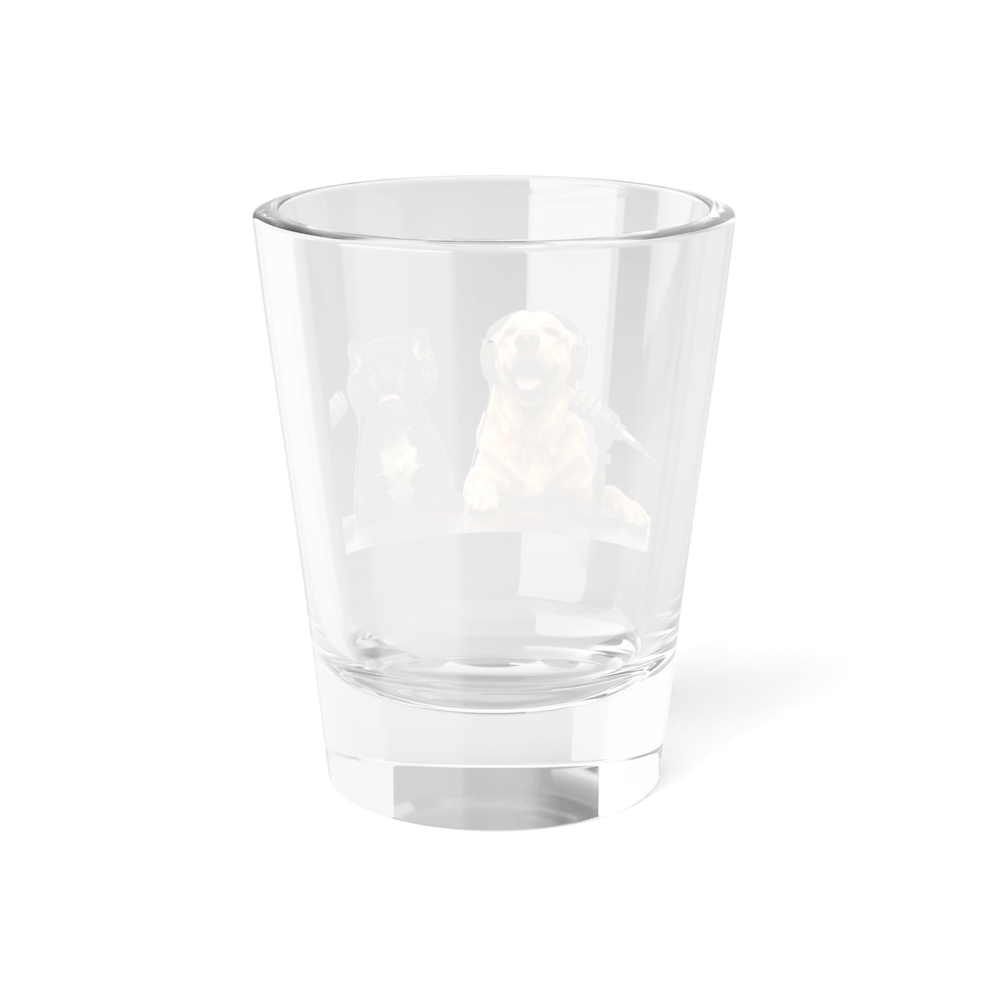 Goldie & Frenchie Laughing Shot Glass — Solid Quality Glass 1.5oz