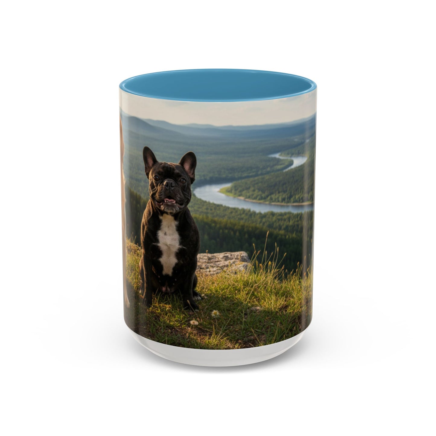 Goldie & Frenchie Take the Day Off Accent Coffee Mug – Out on a Hike (11/15oz)